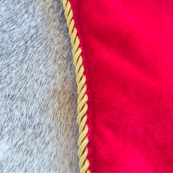 Burgundy Red Velvet & Gold Tassel Trim Christmas Stocking - Maximalist Decor - Picture 7 of 10